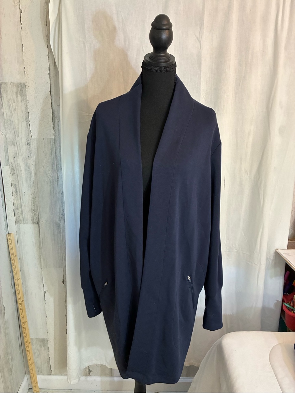 STYLUS Navy Open-Front Lightweight Coatigan